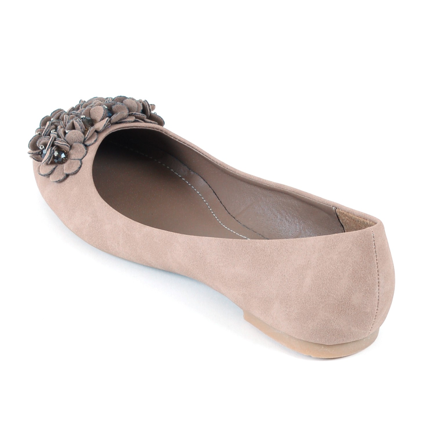 Women's Ballet Flats Dressy Round Toe Shoes Velvet & Rhinestone Floral